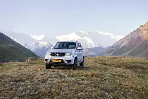 Mount Lenin seen from Basecamp in Kyrgyzstan taken in August 2018