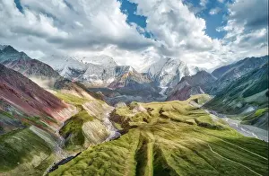 Panorama Peak Prints: Mount Lenin seen from Basecamp in Kyrgyzstan taken in August 2018