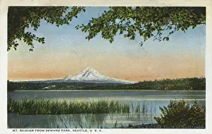 Mount Rainier Prints: Mount Rainier from Seward Park, Seattle, Washington, USA, 1916