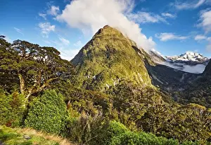 Mountain landscape of Fiordland National park in New Zealand