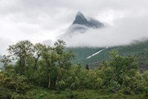 Images Dated 13th July 2017: Mountain peak in fog in Innerdalen