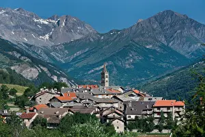 Mountain Village Prints: The mountain village of Chateau Beaulard, Turin province, Piedmont, Italy