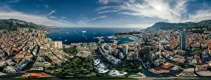 Mountains in Monaco Monte-Carlo city riviera Drone summer photo Air 360 vr virtual reality drone panorama