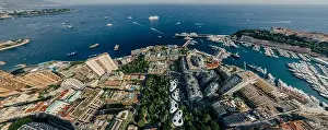 Mountains in Monaco Monte-Carlo city riviera Drone summer photo Air 360 vr virtual reality drone panorama