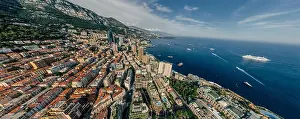 Mountains in Monaco Monte-Carlo city riviera Drone summer photo Air 360 vr virtual reality drone panorama