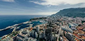 Mountains in Monaco Monte-Carlo city riviera Drone summer photo Air 360 vr virtual reality drone panorama