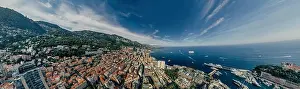 Mountains in Monaco Monte-Carlo city riviera Drone summer photo Air 360 vr virtual reality drone panorama