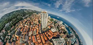 Mountains in Monaco Monte-Carlo city riviera Drone summer photo Air 360 vr virtual reality drone panorama