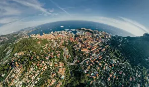 Mountains in Monaco Monte-Carlo city riviera Drone summer photo Air 360 vr virtual reality drone panorama