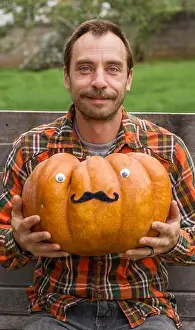 Thanksgiving Prints: Moustachioed Man & Moustachioed Pumpkin