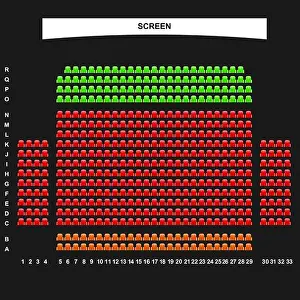 Booking Prints: Movie seats booking interface template for ticket purchase