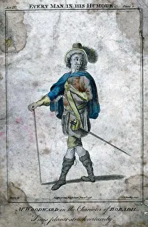 Benjamin Prints: Mr Woodward in the character of Bobadil, 1776.Artist: J Reading