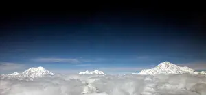 Glaciers Prints: Mt. Foraker, Mt. Hunter, Mt. McKinley mountains (in order fom left to right)