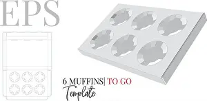Holder Prints: Muffins to go six pack, die cut template