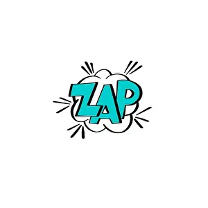 Bang Prints: multicolored comic sound effects in pop art style, bubble speech