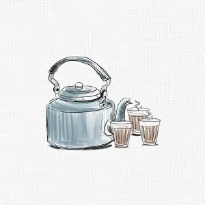 Kettle Prints: Mumbai cutting chai illustration art