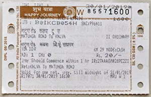Locomotion Prints: Mumbai local rail ticket