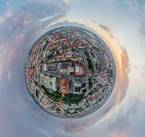 Munich city air drone 360 vr virtual reality panorama