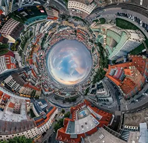 Munich city air drone 360 vr virtual reality panorama