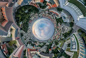 Carousel Prints: Munich city air drone 360 vr virtual reality panorama