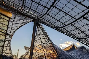 Sky Travel Prints: Munich, Germany - August 27, 2011: The tent of the Olympiapark Munchen (Olympic Park Munich) in Munich