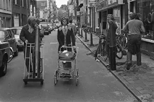 Street Furniture Prints: Municipality has put poles on sidewalk Lange Leidsedwarsstraat in Amsterdam to prevent sidewalk parking Date: August 22