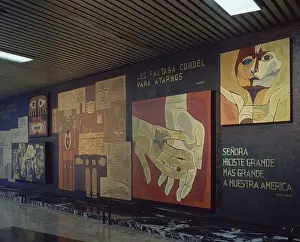 Community Of Madrid Prints: MURAL. Author: GUAYASAMIN OSWALDO. Location: AEROPUERTO DE BARAJAS. MADRID. SPAIN