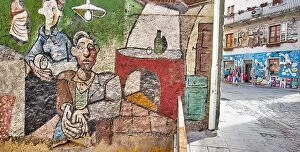 Images Dated 16th September 2015: Murales in Orgosolo Village, street wall painting, Sardinia Island, Italy