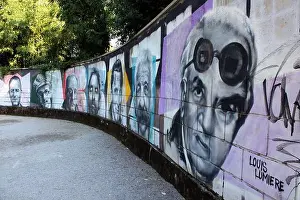 Excellent Prints: Murals, street-art, wall-art, on the wall in a park of Opatija, Croatia, Europe