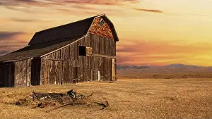 Desolate Prints: Murphy Barn at Grand Tetons National Park, Jackson Hole, Wyoming, USA