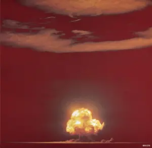 Atomic Bomb Prints: The mushroom cloud following the explosion of the Trinity plutonium bomb July 16