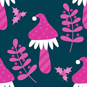 Monsters Prints: Mushrooms seamless cute pattern for wrapping paper and fabrics and linens and kids clothes print