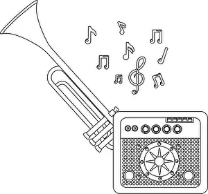 Instruments Prints: music elements cartoon