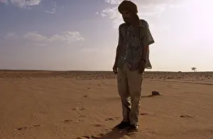 Tribes Prints: A Muslim man praying at Saharawi refugee camp in Tindouf Western Algeria