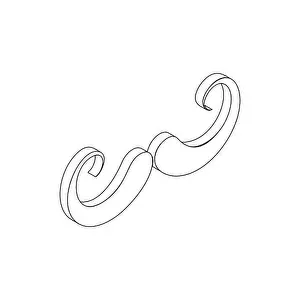 Disguise Prints: Mustache icon in isometric 3d style on a white background