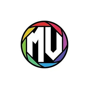 Polygonal Prints: MV Monogram Logo Letter Geometric Polygonal lens rainbow