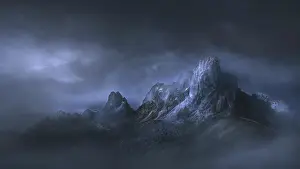 Mountainscape Prints: Mystical landscape panorama near Giau pass - Dolomites mountain range in South Tyrlol Alps
