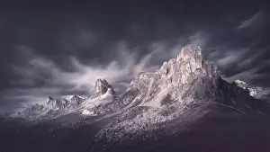 Mountainscape Prints: Mystical landscape photo in long exposure near Giau pass - Dolomites mountain range in South Tyrlol Alps