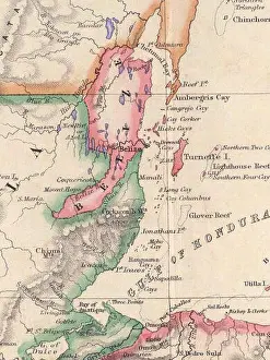 Boundaries Prints: N/A. English: A map of Belize, most likely produced in the mid-1800s