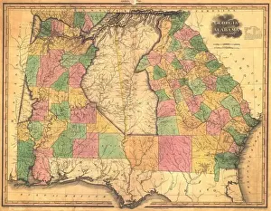 N/A. Georgia and Alabama, showing county boundaries & Native territories