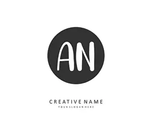 Signature Logo Prints: A N AN Initial letter handwriting and signature logo