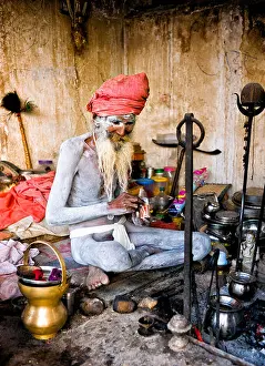 Holy Man Prints: Naga sadhu, naked Hindu holy man