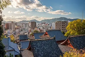 Prefecture Prints: Nagasaki, Japan city skyline over temple buildings in the afternoon