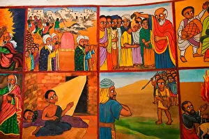 Naive Prints: Naive Paintings (Ethiopian style) of biblical stories in a church in kalacha Kenya