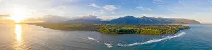 Kauai Prints: Napali Coast Kauai Hawaii Island North Shore Aerial Panoramic Sunrise Mountains Coast