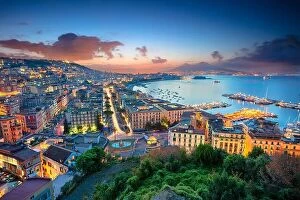 Sea Collection: Naples, Italy. Aerial cityscape image of Naples, Campania, Italy during sunrise