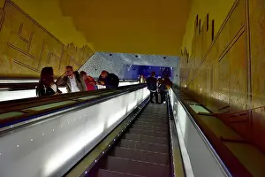 Contemporary Architecture Prints: Naples Metro underground Toledo station escalators