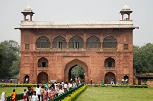 Mughal Prints: Naqqar khana or Naubat khana of the Red Fort, Delhi. India