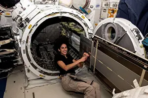 Astronaut Prints: NASA astronaut and Expedition 70 Flight Engineer Jasmin O'Hara prepares external hardware for retraction inside