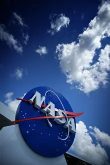Countdown Prints: NASA logo above entrance of Kennedy Space Center in Florida, USA